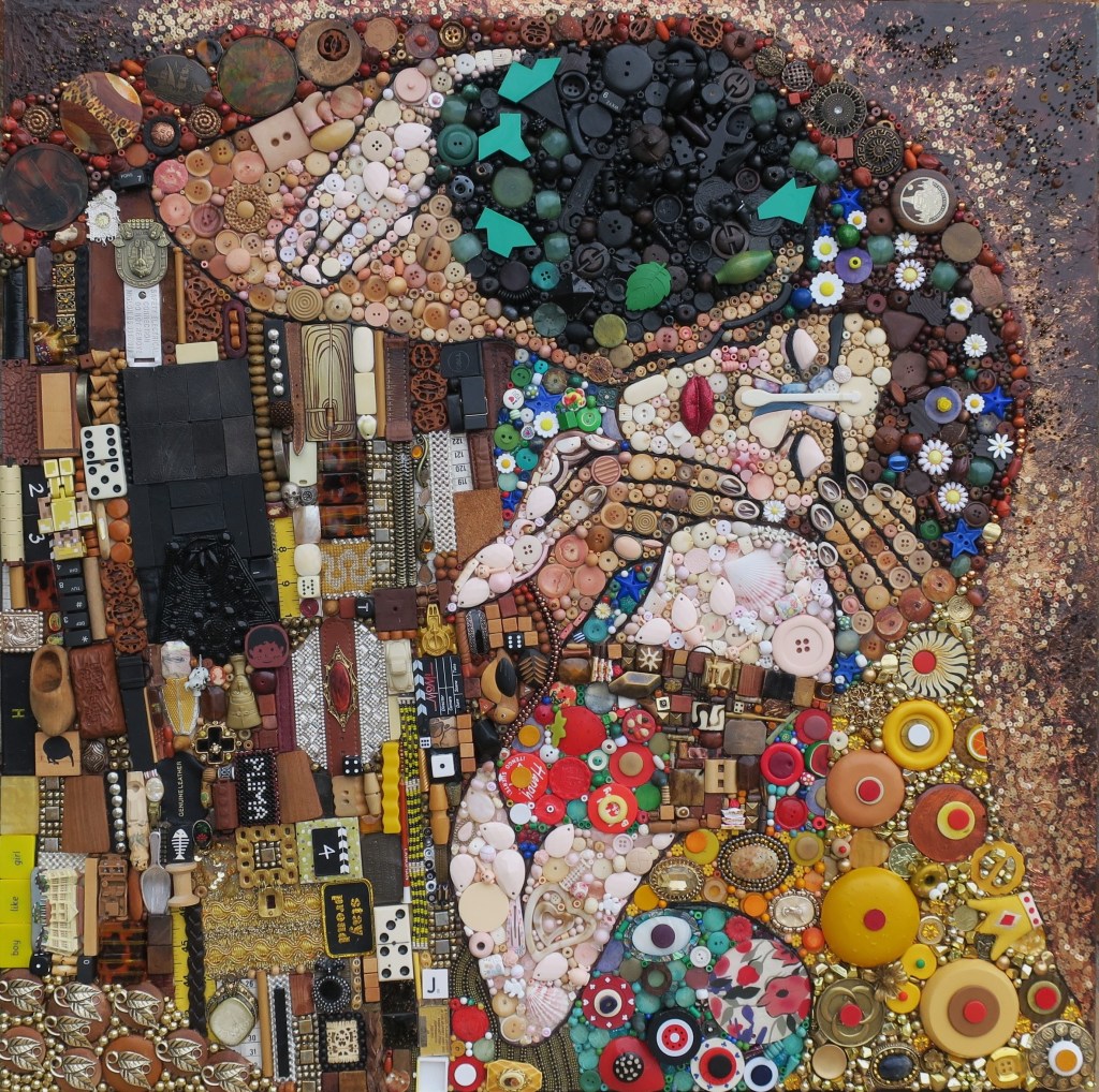 The Kiss, after Klimt, 80cm x 80cm, 2024