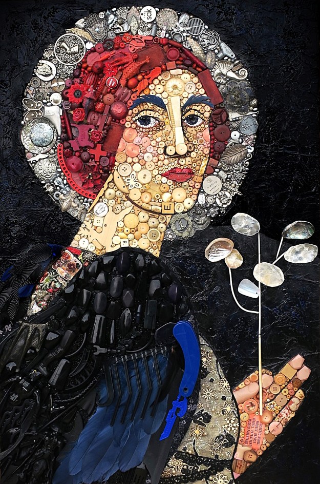 Angel with Honesty Seeds, after Marianne Stokes, 80cm x 53cm, 2025
