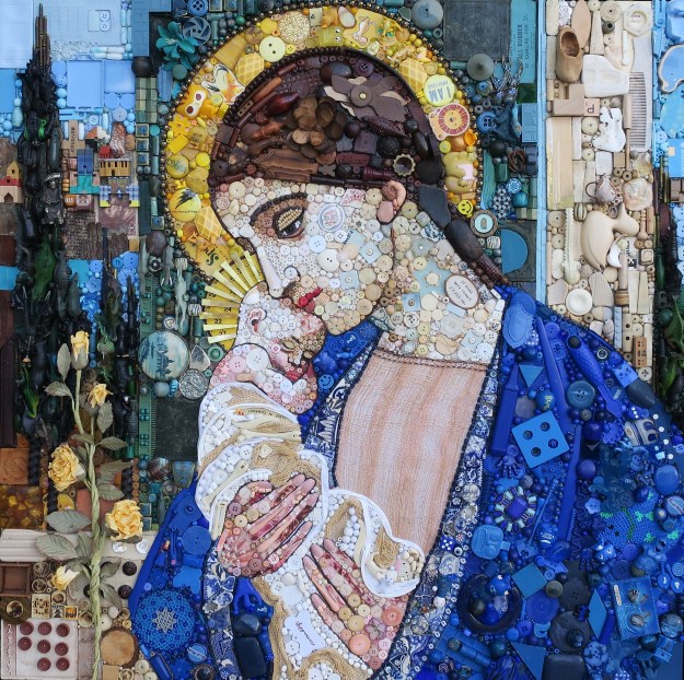 Madonna and Child, after Marianne Stokes, 80cm x 80cm, 2025
