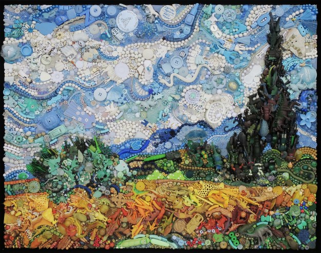 Wheatfield with Cypresses, after Van Gogh, 79cm x 62cm, 2025
